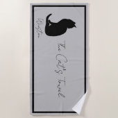 De kattenhanddoek grijs strandlaken (Voorkant)