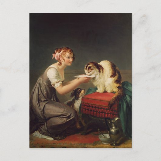 De kattenlunch briefkaart (Voorkant)