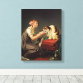 De kattenlunch canvas afdruk (Insitu (Houten vloer))