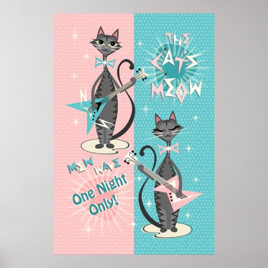 De kattenmeeuw / Mew Wave Night Poster (Voorkant)