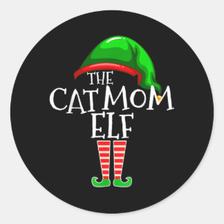 De Kattenmoeder Elf Groep Matching Familie Kerstmi Ronde Sticker