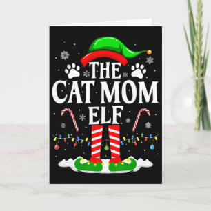 De Kattenmoeder Elf Kerstmis Grappige Kattenliefhe Kaart
