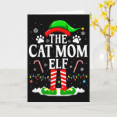 De Kattenmoeder Elf Kerstmis Grappige Kattenliefhe Kaart (Gele Bloem)