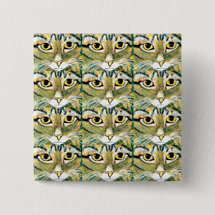 ~De kattenogen hebben het ~ Square Badge Button