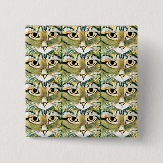 ~De kattenogen hebben het ~ Square Badge Button (Voorkant)