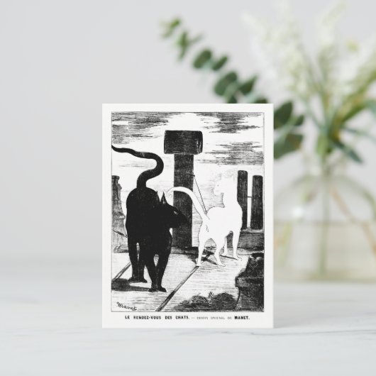De kattenrendezvous - Édouard Manet - Cat Art Briefkaart (Staand voorkant)