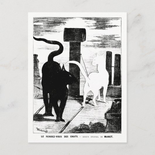 De kattenrendezvous - Édouard Manet - Cat Art Briefkaart (Voorkant)