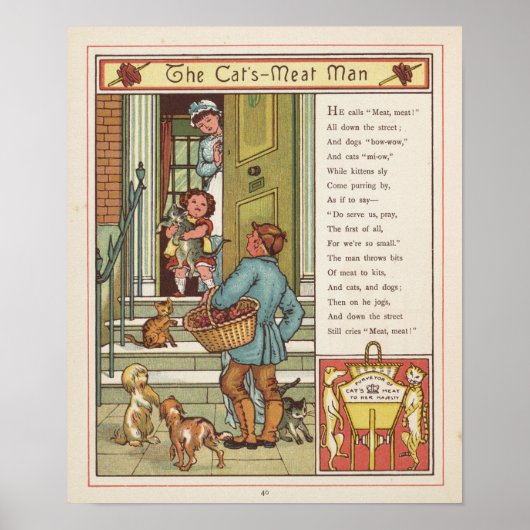 De kattenvleesman-poster poster (Voorkant)