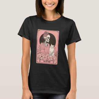 De Kattenvrouw Tarotkaart Vrouwen Skelet Kat Tarot T-shirt