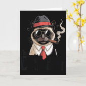De Katvader Siamese Kat Vader Gelukkige Vaderdag G Kaart (Gele Bloem)
