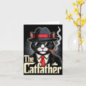 De katvader smoking kat vader gelukkige vaderdag c kaart (Gele Bloem)