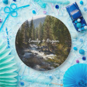 De Kaweah-rivier in het natuurpark Sequoia Papieren Bordje (Feest)