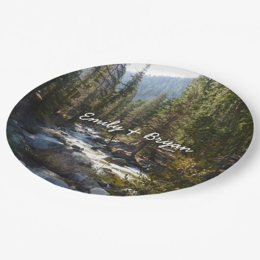 De Kaweah-rivier in het natuurpark Sequoia Papieren Bordje (Gekanteld)