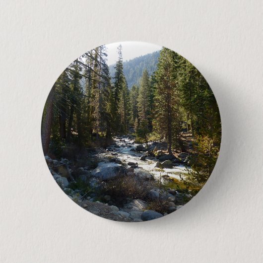 De Kaweah-rivier in het natuurpark Sequoia Ronde Button 5,7 Cm (Voorkant)