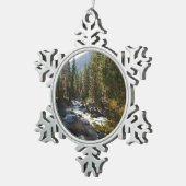 De Kaweah-rivier in het natuurpark Sequoia Tin Sneeuwvlok Ornament (Rechts)