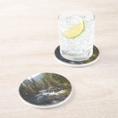 De Kaweah-rivier in het natuurpark Sequoia Zandsteen Onderzetter (Zijkant)