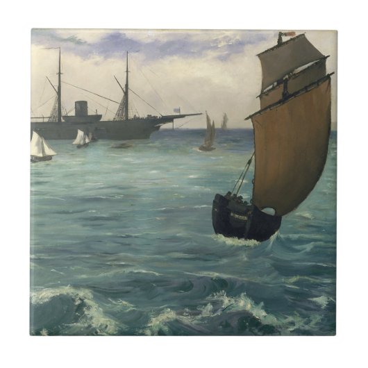 De "Kearsarge" bij Boulogne Edouard Manet Fine Art Tegeltje (Voorkant)