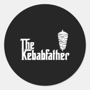 De kebab vader doner kebab maker pap ronde sticker