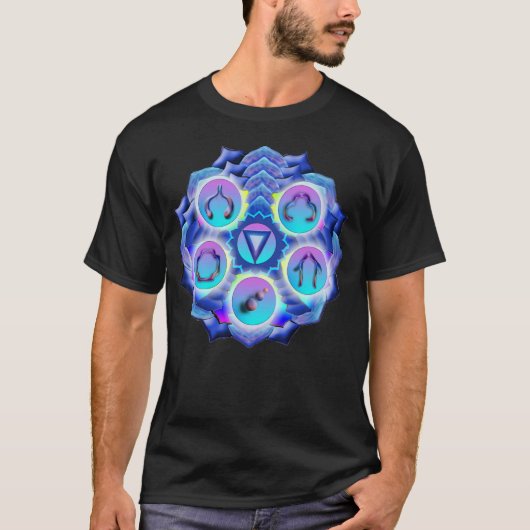 De keel Chakra Mandala T-shirt (Voorkant)