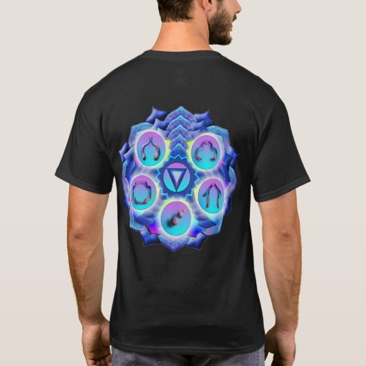 De keel Chakra Mandala T-shirt (Achterkant)