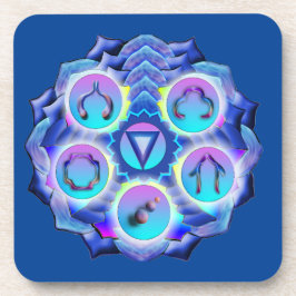 De keel chakra - symbolen bier onderzetter