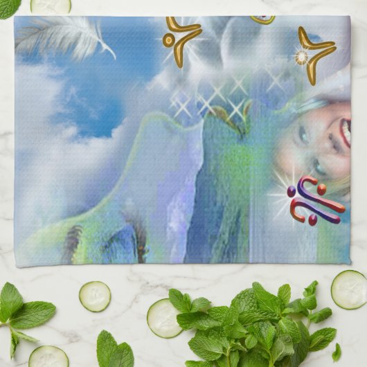 De keel Chakra - Symbool Dromen Theedoek (Gevouwen)