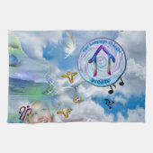 De keel Chakra - Symbool Dromen Theedoek (Horizontaal)