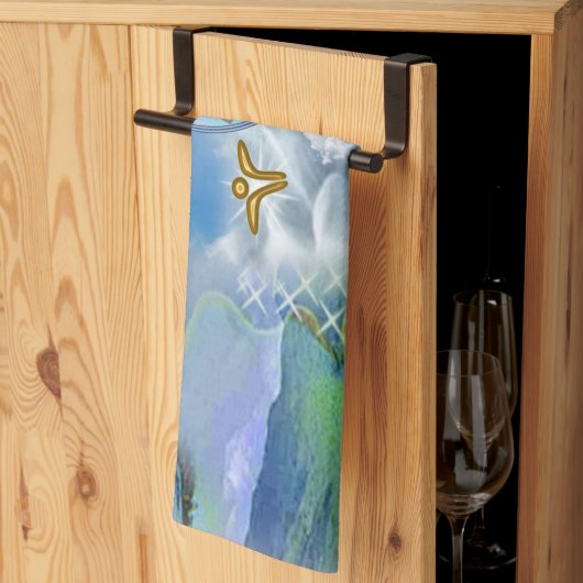 De keel Chakra - Symbool Dromen Theedoek (Derde Gevouwen)