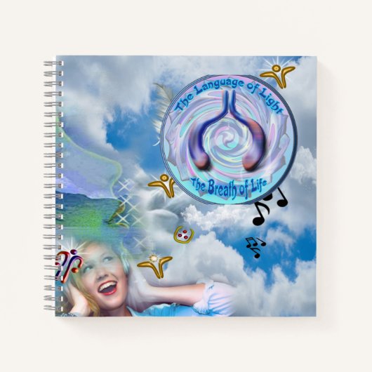 De keel Chakra - Symbool van het ademleven Notitieboek (Voorkant)