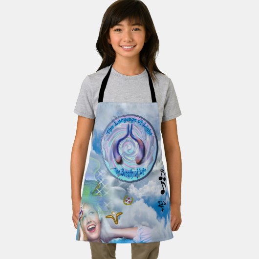 De keel Chakra - Symbool van het ademleven Schort (Insitu)