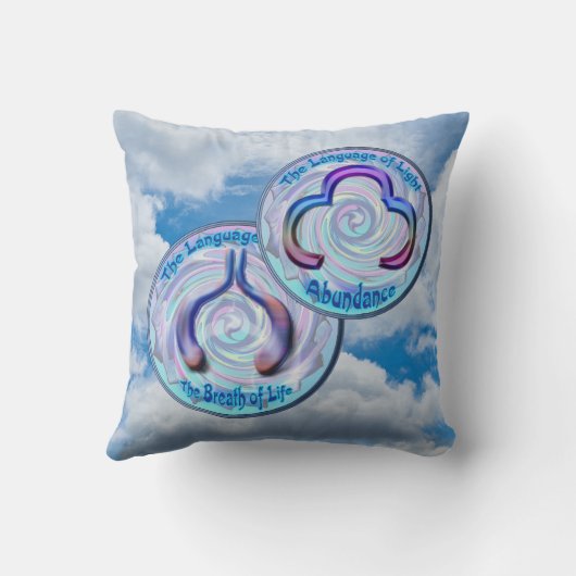 De keelchakra - Symbool Overvloed Kussen (Achterkant)