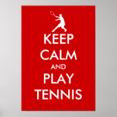 De Keep stil en tennis poster | GEPERSONALISEERD | (Voorkant)