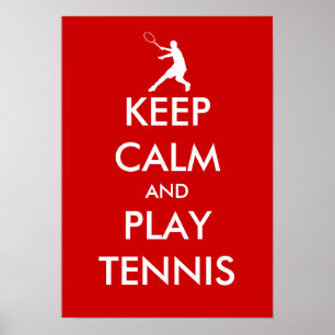 De Keep stil en tennis poster   GEPERSONALISEERD  