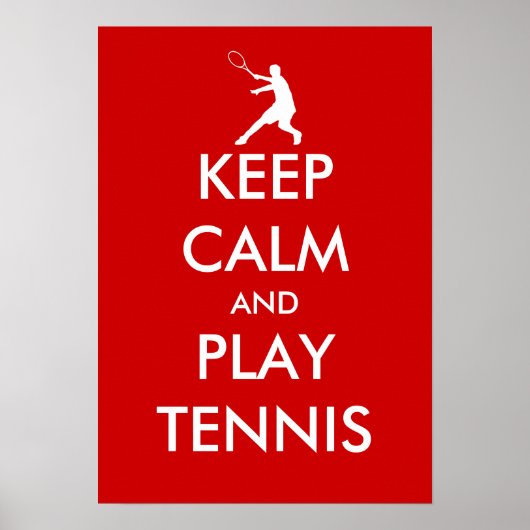 De Keep stil en tennis poster | GEPERSONALISEERD | (Voorkant)