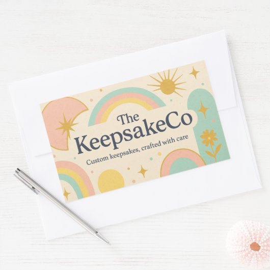 De Keepsake Co. Logo Rechthoekige Sticker (Envelop)