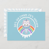 De Kegel van het Roomijs van de eenhoorn Briefkaart (Voorkant / Achterkant)