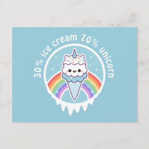 De Kegel van het Roomijs van de eenhoorn Briefkaart