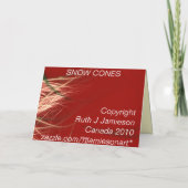 DE KEGELS VAN DE SNEEUW FEESTDAGEN KAART (Achterkant)