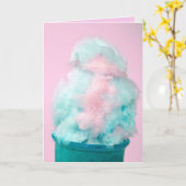 De kegelverjaardag van de gesponnen suiker kaart (Gele Bloem)