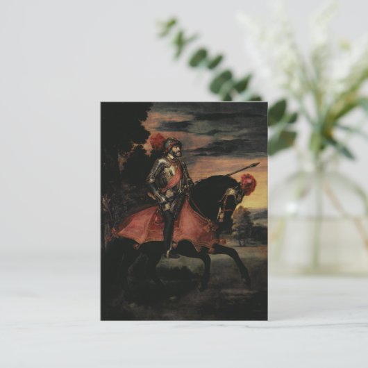 De keizer Charles V op Horseback Briefkaart (Staand voorkant)