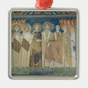 De keizer Constantine IV verleent fiscale immunite Metalen Ornament