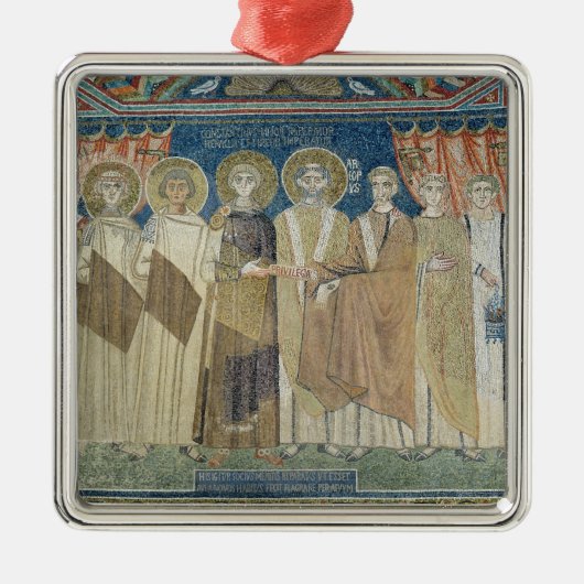 De keizer Constantine IV verleent fiscale immunite Metalen Ornament (Voorkant)