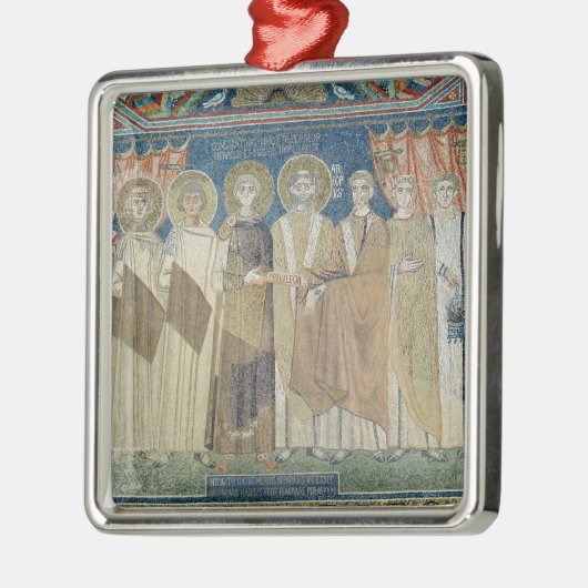 De keizer Constantine IV verleent fiscale immunite Metalen Ornament (Links)