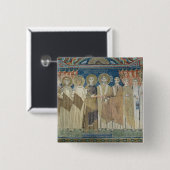 De keizer Constantine IV verleent fiscale immunite Vierkante Button 5,1 Cm (Voorkant /achterkant)