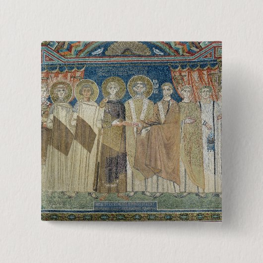 De keizer Constantine IV verleent fiscale immunite Vierkante Button 5,1 Cm (Voorkant)