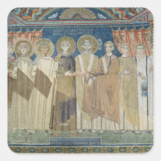 De keizer Constantine IV verleent fiscale immunite Vierkante Sticker (Voorkant)
