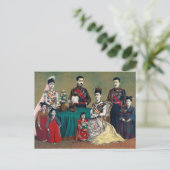 De keizer Meiji van Japan en de imperiale familie Briefkaart (Staand voorkant)