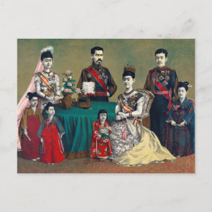 De keizer Meiji van Japan en de imperiale familie Briefkaart