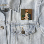 De keizer Napoleon in zijn studie op de Tuileries Vierkante Button 5,1 Cm (In situ)