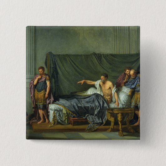 De keizer Severus die zijn zoon berispt Vierkante Button 5,1 Cm (Voorkant)